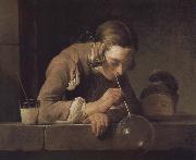 Jean Baptiste Simeon Chardin Blowing bubbles juvenile oil painting on canvas